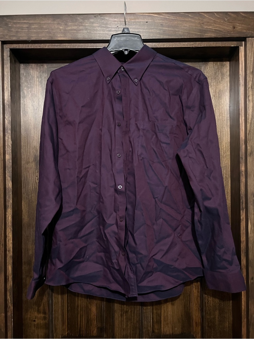 Brooks Brothers Button-Down Dress Shirt in Deep Plum